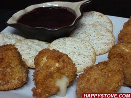 Battered Brie Cheese with Plum Marmalade
